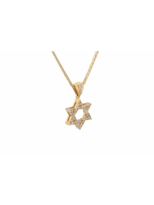 מגן דוד זהב קטן וקלאסי עם יהלומים , מתנות ט"ו באב , א